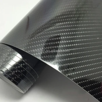 Super shiny air free bubbles glossy 6D car wrap carbon fiber fabric film