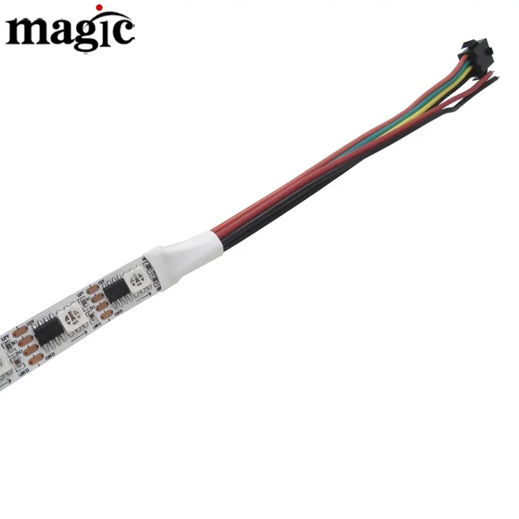 Individual Dual Data Line GS8208 SPI 12 Volt 60 Pixel RGB Addressable Smart Voice Control USB Copper Landscape LED Strip