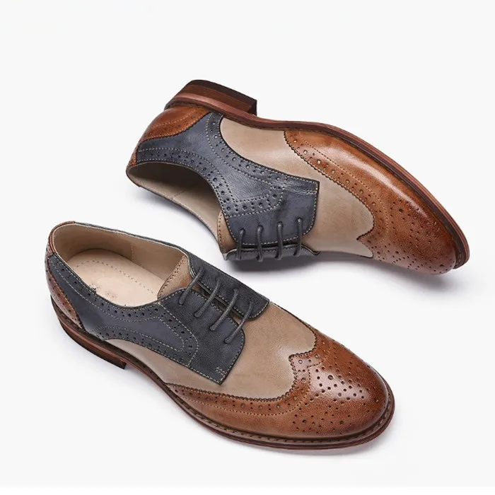 Handmade Customized LOGO Classic Genuine Leather Lace up Formal Dress Oxfords Shoes for Women and Men
