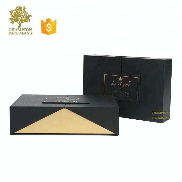 Unique Design Premium Custom Black Matt Lamination Perfume Samples Black Box Packaging Boxes