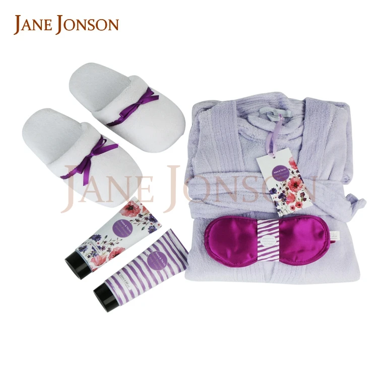 Luxury Bath Robe Slipper Eye Mask Body Wash Gift Set Bath Toiletry