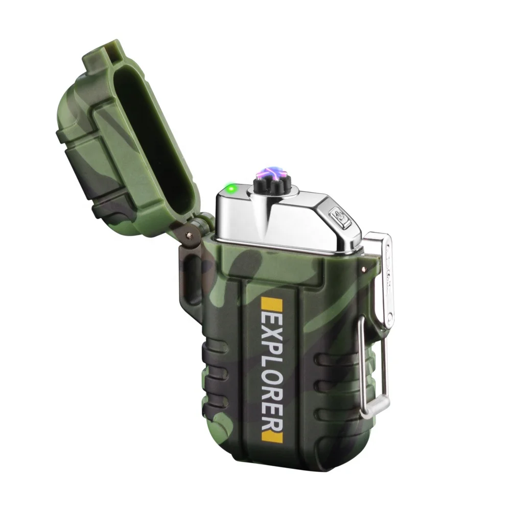Explorer Lighter Factory Direct Wholesale USB Rechargeable Waterproof Electric Dual Arc Plasma Lighter Smoking Cigarette Lighter