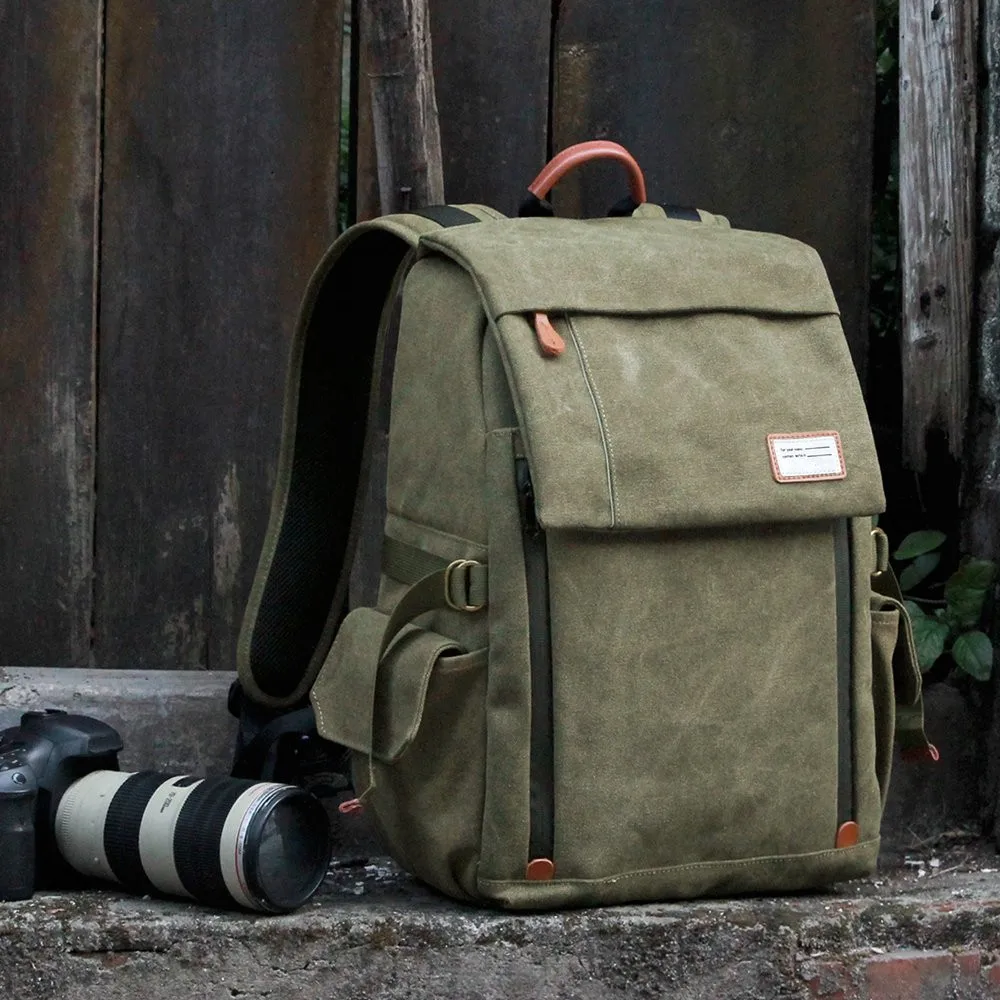 2019 водонепроницаемый холщовый рюкзак для ноутбука и камеры