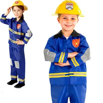 Firefighter Hat Kids Fancy Dress Fireman Uniform Boys Girls Costume