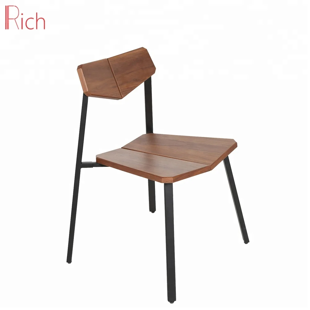 wood chair with metal legs