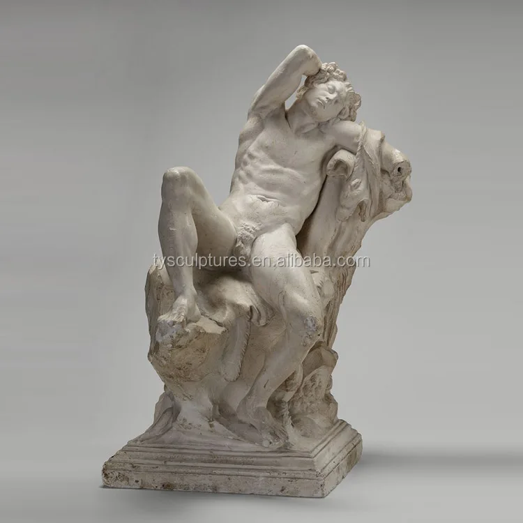 Estatua erótica de mármol para niño desnudo, tamaño real, piedra de jardín tallada, hombre desnudo, escultura masculina para dormir