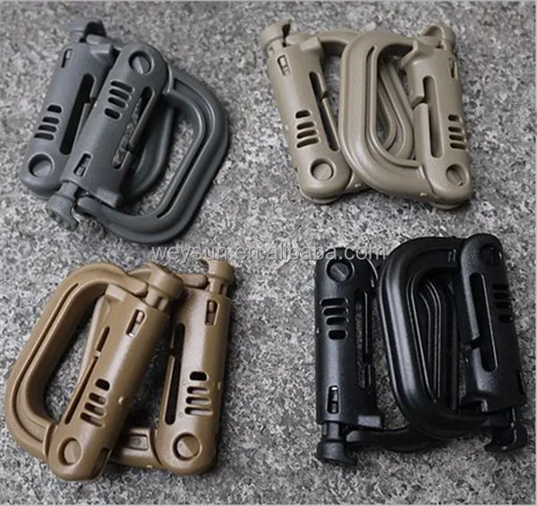 2xEDC Carabiner Shackle Tactical Molle Backpack Snaps Hook D-ring Clip KeyRings^ 