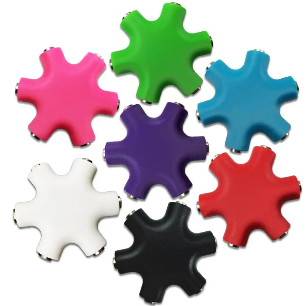 На возраст от 1 до 5 Джек сплиттер 3,5 мм аудио разъем для детей 2, 3, 4, 5, 6-Way вход/выход смесителя черного золотого цвета