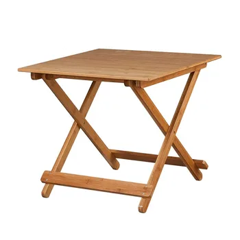 Bamboo Dining Table Small Table Folded Wooden Dining Room Furniture Home Furniture Modern 60*60*50cm