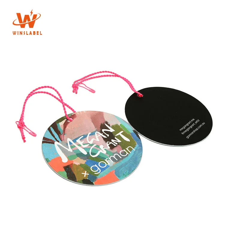 Custom Printing Logo Private Branded Name Label Garment Clothing Recycled Thick Kraft Paper Card Label Kids Jeans Hang Tags