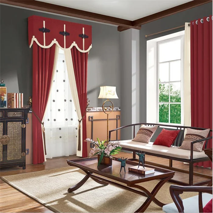 Ready Made Curtains Red For Home Living Room Modern Buy Curtains For Living Room Modern Curtains Red Embroided Curtains For Home Product On Alibaba Com