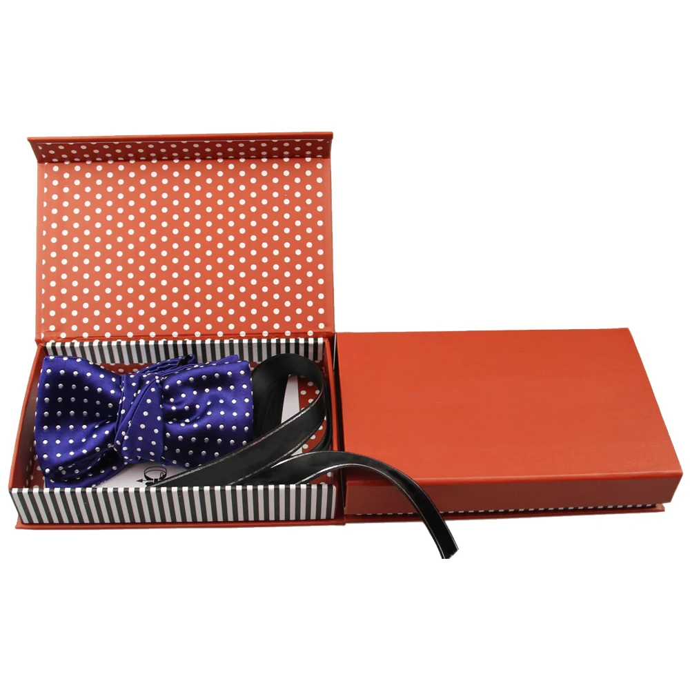 Scatola regalo personalizzata per cravatte a farfalla e cravatte | Imballaggio di presentazione in carta di lusso con logo | Produttore di scatole espositive per il commercio all'ingrosso