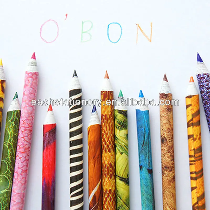 2017 переработанные газетные карандаши экологически чистые цветные пластиковые карандаши OEM