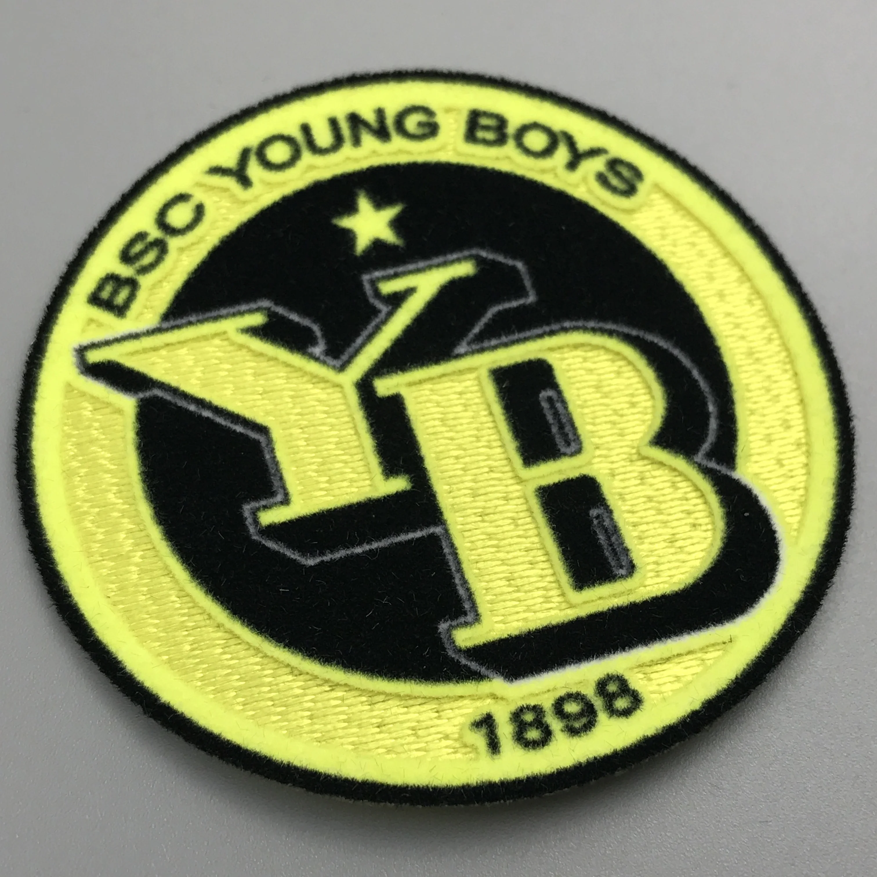 Design Custom 3D Football Sport Club Name Logo Heat Transfer Flocking Badges and Patches for Jacket