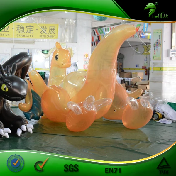 Hongyi COOL Translucent Orange Color Inflatable Dragon with Sph