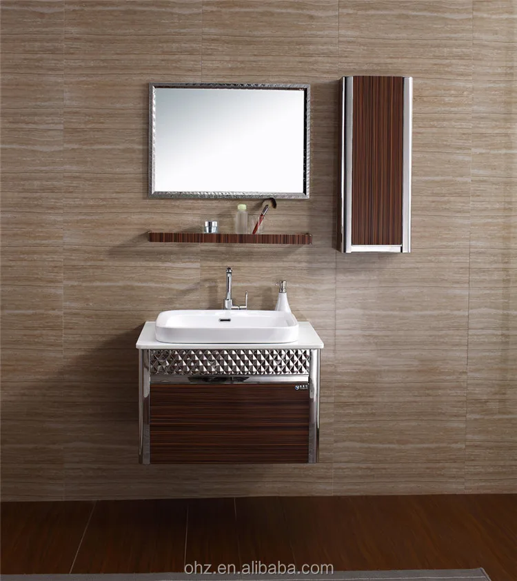 Waterproof Stainless Steel Bathroom Bathroom Vanity With