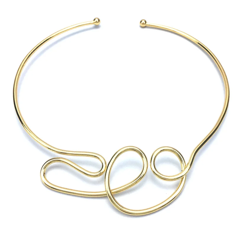 Statement Alloy Choker Collar Necklace 