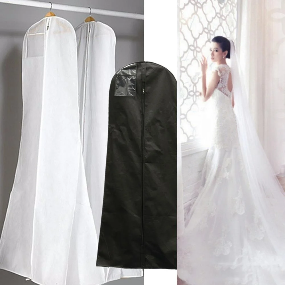 2021 White Long Wedding Dress Bag Cover 