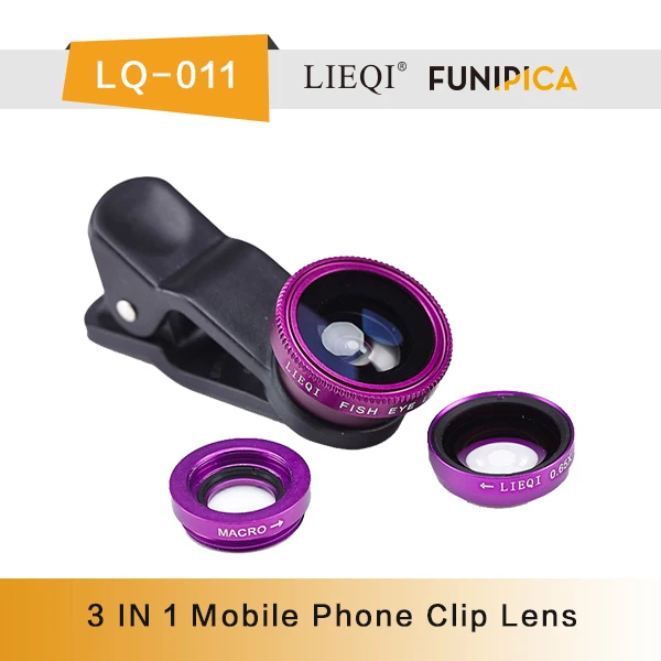 Гуанчжоу LIEQI завод новое поступление 3 в 1 0.4X широкоугольный рыбий глаз макро-объектив с высокое качество оптического стекла