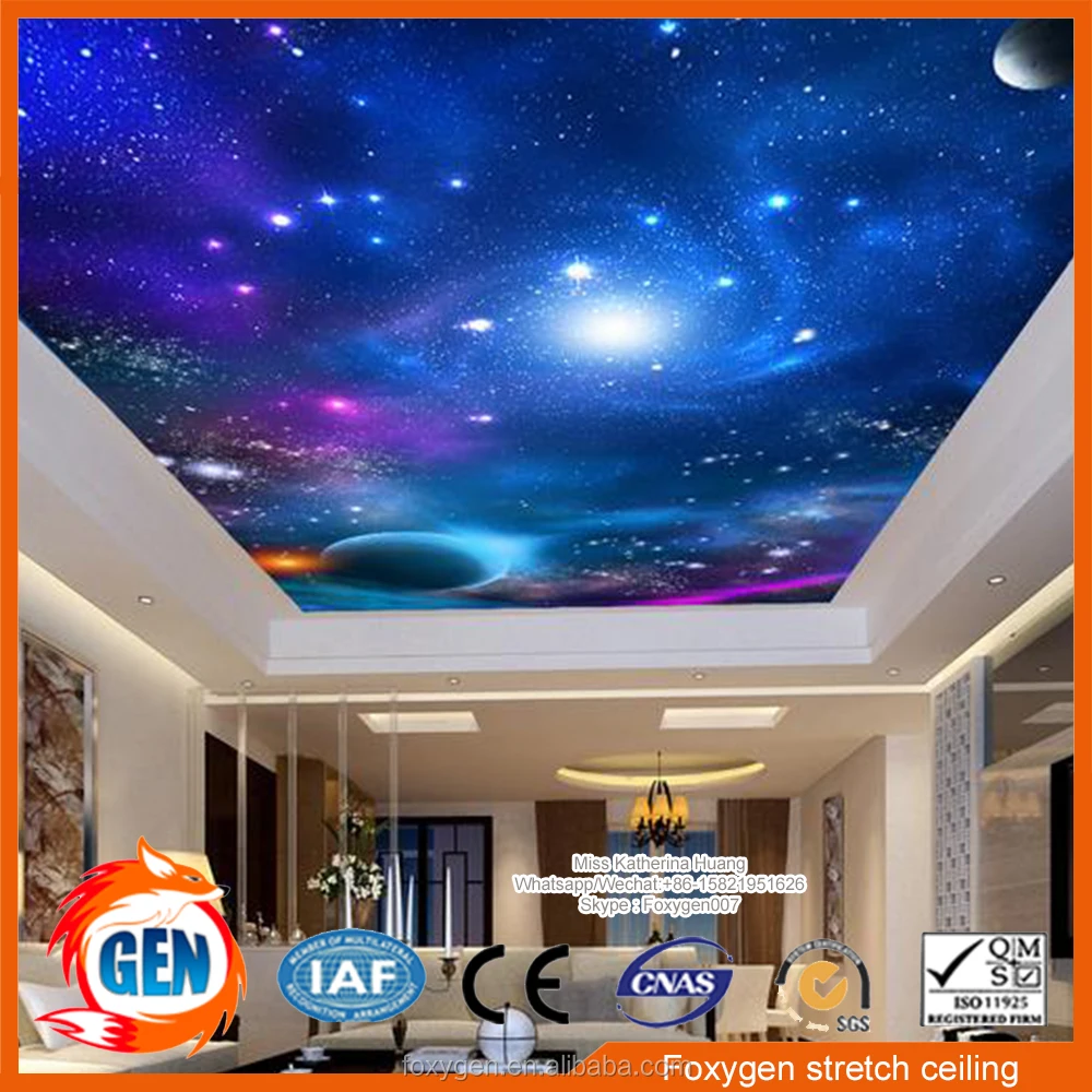 Nature Pop False Pvc Stretch Ceiling Design for Interior Decoration