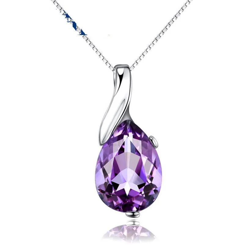 925 Sterling Silver Amethyst Necklace 