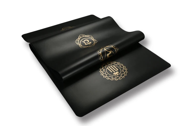 Private Label Embossed Logo Gold Printing Non Slip PU Yoga Mat Manufacturer