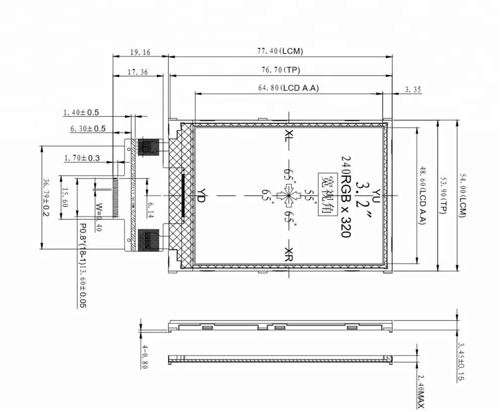 Tela Touch Display Taidacent ILI9341 240X320 SPI 18 Pinos 3.2