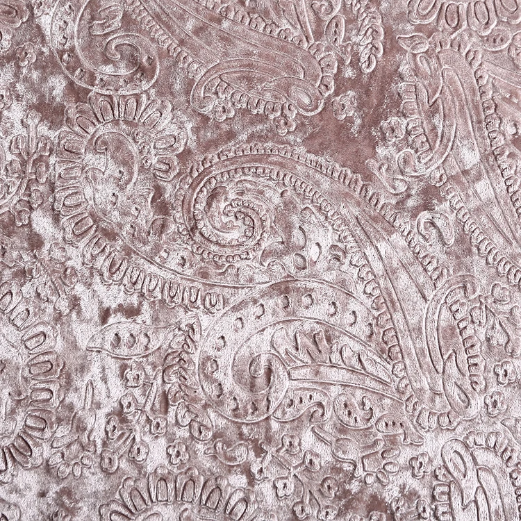 High Quality Embossed Devore Blush Elastic Velvet Fabric