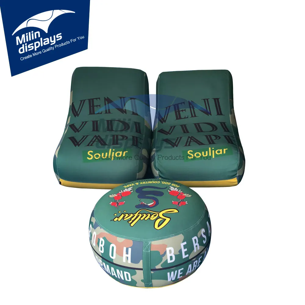 Портативная выставочная мебель с принтом на заказ надувной диван-стул