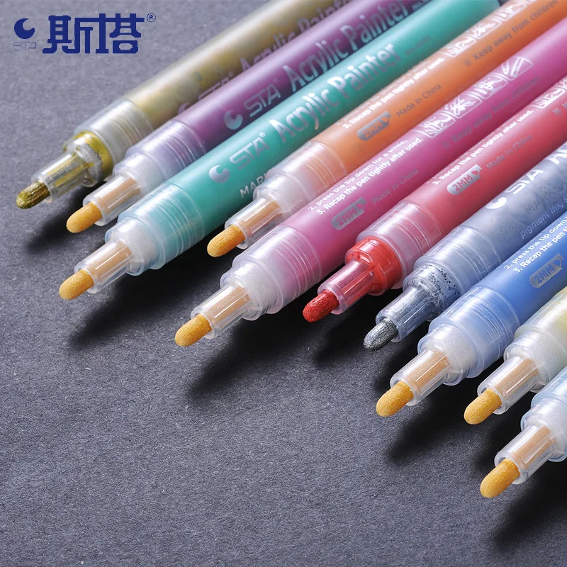 sta acrylic marker diy paint marker Sta Set Permanent Acrylic Paint Markers For Diy Flat Brush Tip Custom Logo  Colorful Ink For Paper Metal Glass Plastic Material Buy Product on 