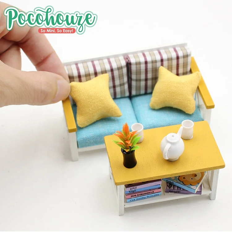 Новый дизайн, детский деревянный кукольный домик «сделай сам», набор миниатюрной мебели, игрушка