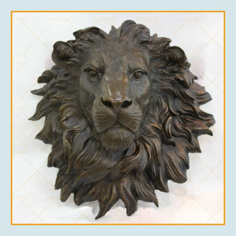 名画　彫刻画　ライオン　LION ケンジントン ヒル製 岩の上立つ堂々としたライオン彫刻 高さ
