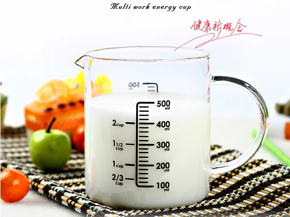 Measuring Cup 250/500ml Premium Clear Graduated Glass MilMeask