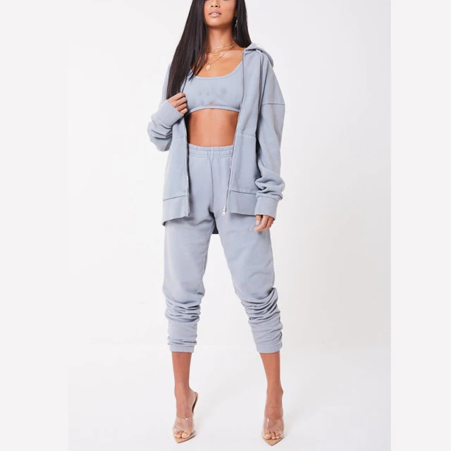 ladies moletom com capuzs zip up