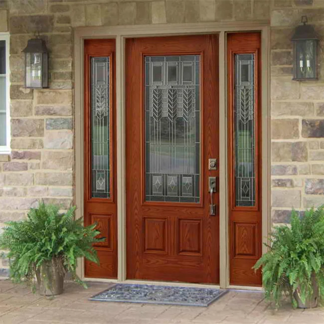High Quality Custom Modern Design Solid Wood Wooden Doors House Main Gate Front Rotate Solid Wooden Door