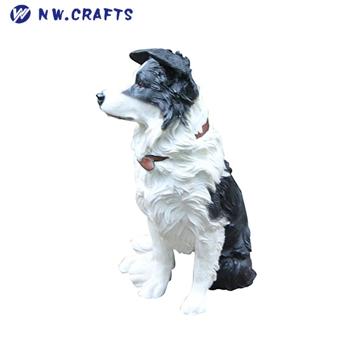 Vividly Generic Border Collie Original Dog Figurine Resin Statue