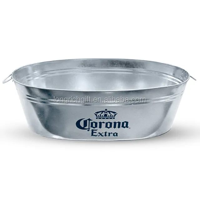 Factory Supply Tin corona Oval Large Ice Bucket for Beer Promotion