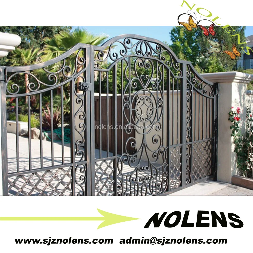 Source Wrought Iron gate Driveway gate /wrought iron gates /Annual Promotion Front Iron Gate Door Prices Supplier on m.alibaba