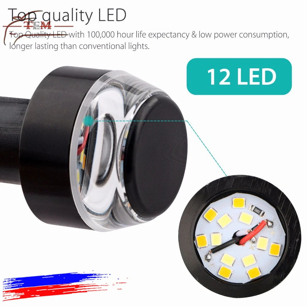 Система освещения мотоцикла белый желтый указатель поворота светодиодный индикатор мигалка рукоятка Руль конец