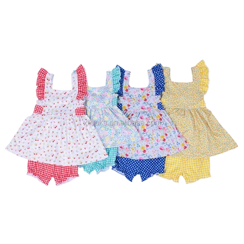 Factory Direct Sale Kids Clothes Baby Floral Outfits Girls Boutique Remake Clothing Sets