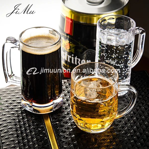 Wholesale Promotional Unbreakable Polycarbonate Pc Custom Logo Personalized Unique Plastic Beer Drinking Mugs with Handle