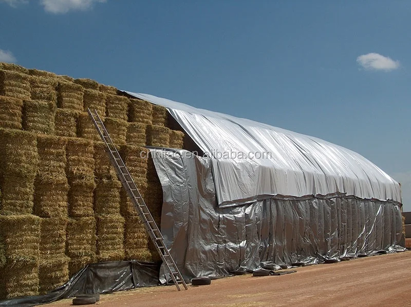 Factory Price Waterproof Round Hay Bales Cover Tarp Plain Style
