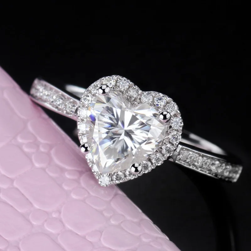 Heart Shape Moissanite D Color, Brilliant Cut