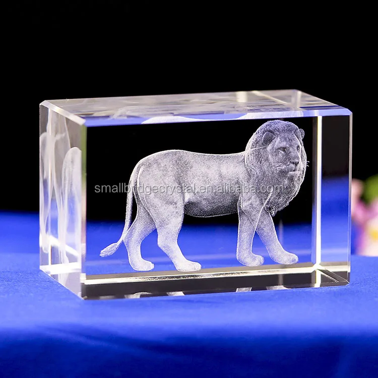 Diverse dimensiuni personalizate Crystal Lions International 3d Laser Crystal Animal