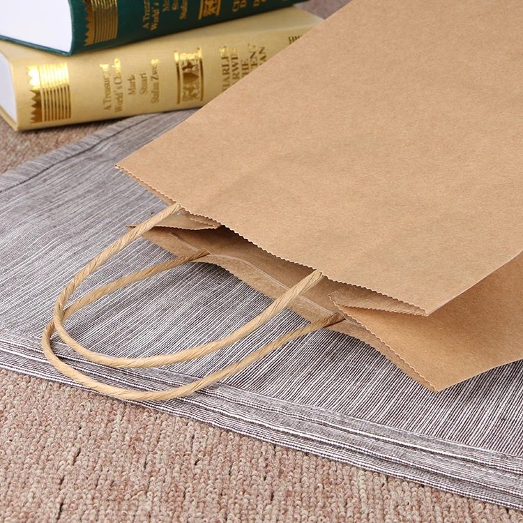 
 Перерабатываемый импортный пакет из крафтовой белой пищевой бумаги с скрученными ручками или без печати логотипа, поддерживается пакет для забора с низким минимальным заказом  