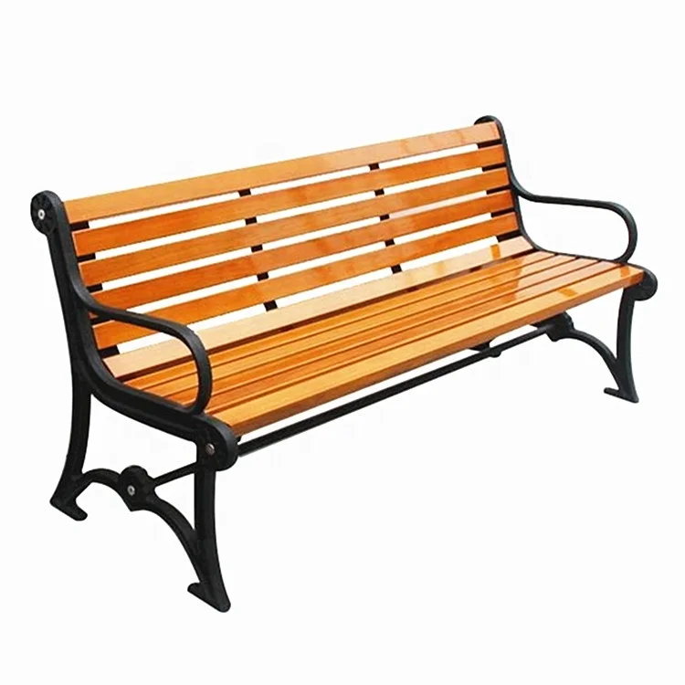 wood and cast iron park bench