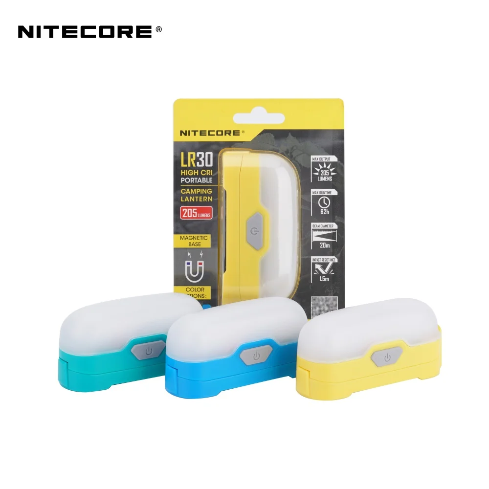 NITECORE LR30 18650 Magnetic Flashlight  Led Rechargeable White Red Lantern Camping Lamp Includes Constant Blinking and SOS