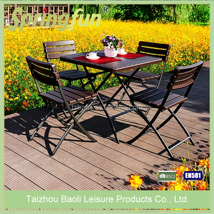 Hot Sale Outdoor HDPE Folding Back Wooden Foldable Plastic Chair