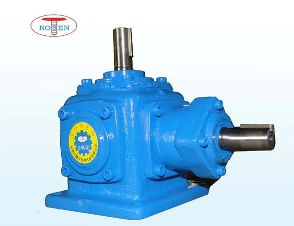 Ratio 1:1 Right Angle or 90 Degrees Multiplier sealed Gear Box /gear Speed Reducer with 3 Shafts