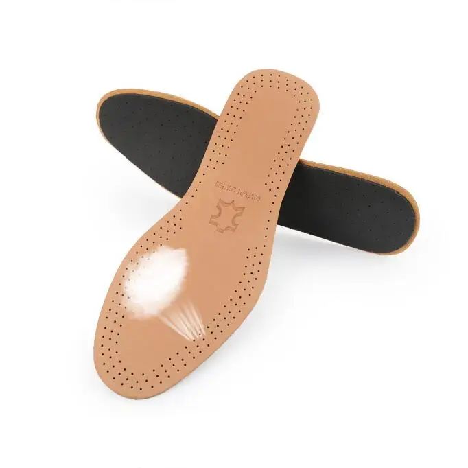 Leather Insole For Mens Full Length Cushion Pads With Odor Control